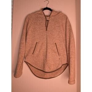 prAna Cozy Up Pullover Hoodie Button Neck Heathered Soft S